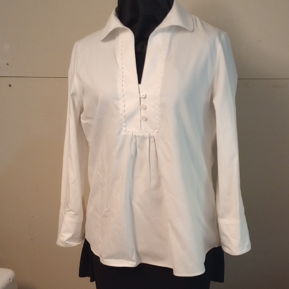 Coldwater Creek White Button Down Shirt Size M Woman's